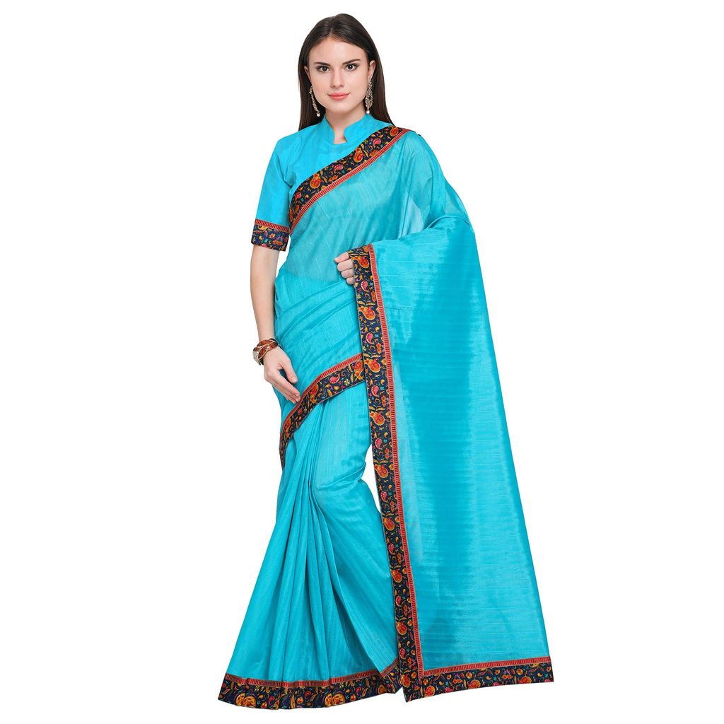 Florence Art Silk with Blouse Piece Saree (Pack of 2)