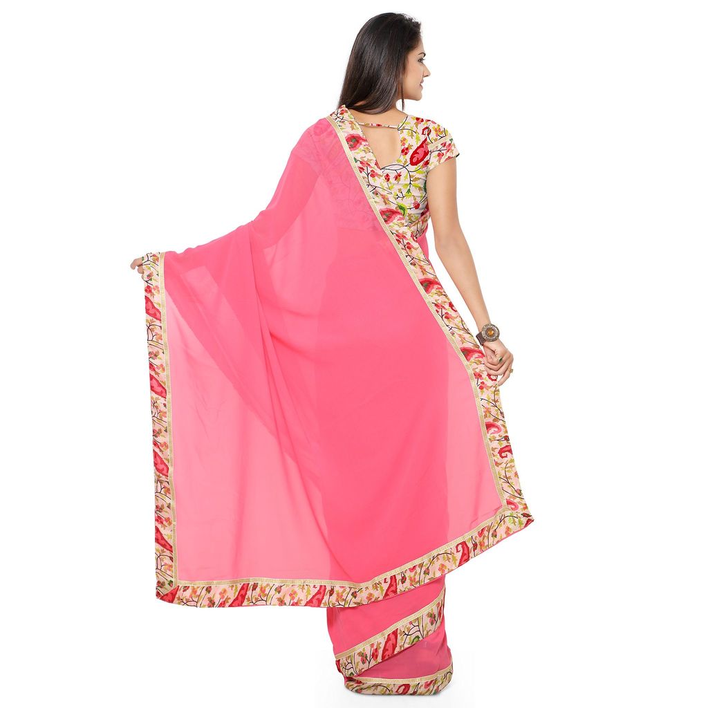 Florence Women's Faux Georgette Saree With Blouse Piece