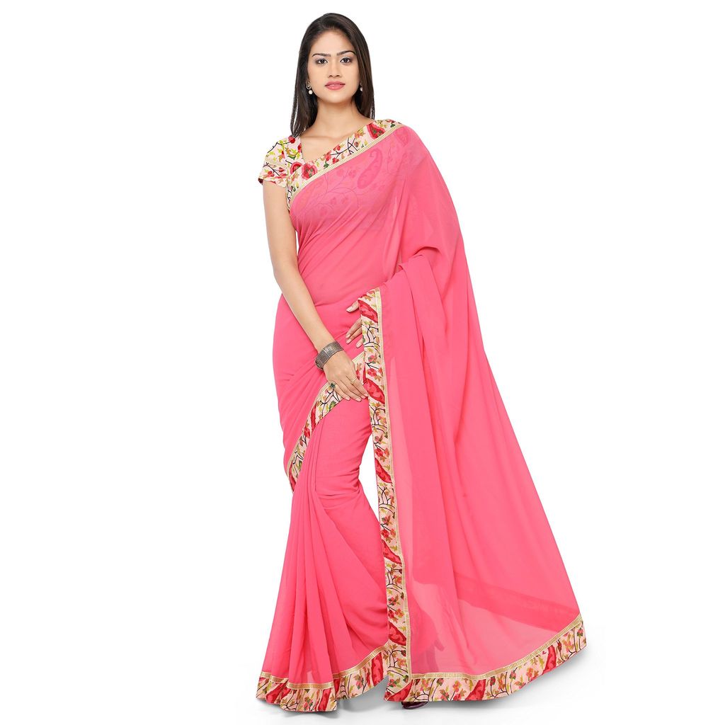 Florence Women's Faux Georgette Saree With Blouse Piece