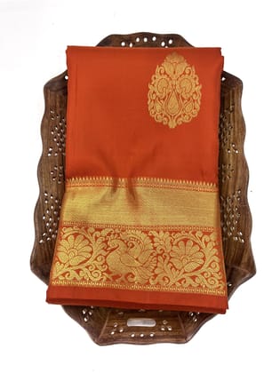 Light Red Color Pure Kanjivaram Silk Saree