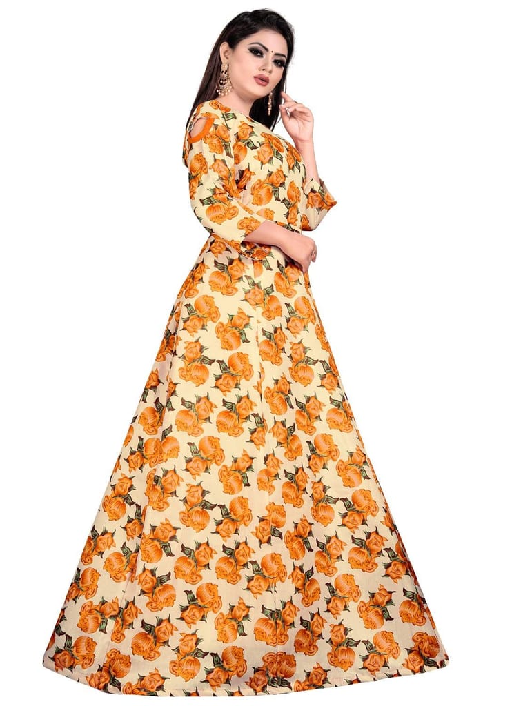 Florence Women's Satin Anarkali Dress Material