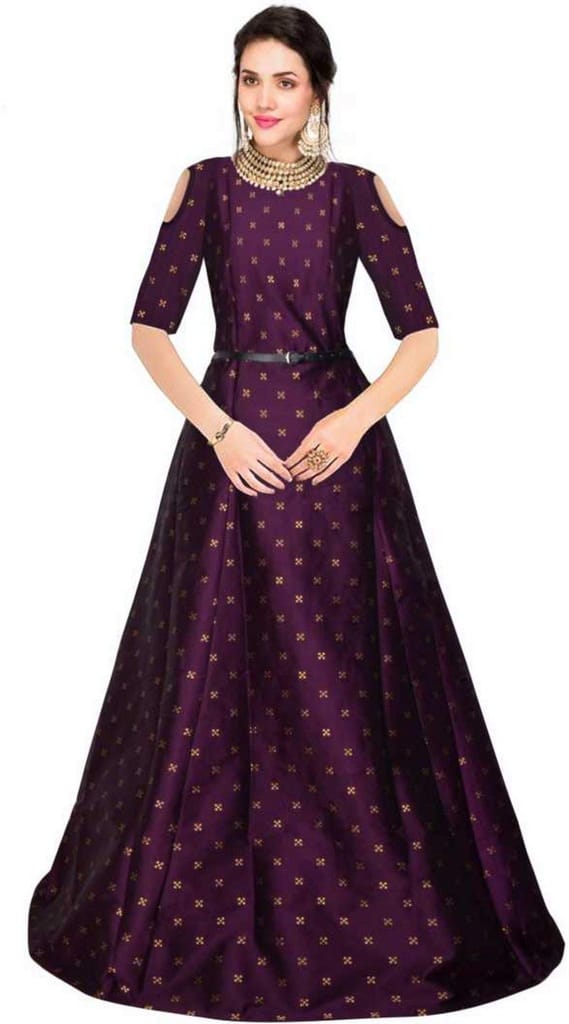 Florence Women's Art Silk Wrap Kurtas Dress Material