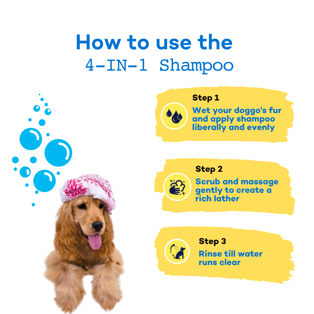 The Good Paws Awesome Pawsome 4 in 1 Dog Shampoo and Conditioner I Moisturizer, Cleanser & Deodorizer | All Natural I For Cocker Spaniel, German Shepherd, Husky, Labrador | Olive & Wheatgerm Oil | 250 ml
