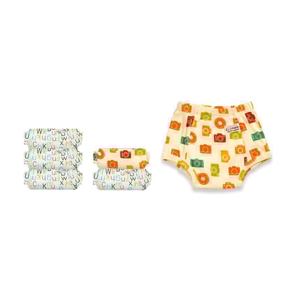 SNUGKINS Snug Potty Training Pull-Up Pants For Babies/Toddlers/Kids | 100% Pure Cotton | Washable & Reusable | (Size 1, Fits 1 Years � 2 Years) | Pack Of 6, Unisex-Baby