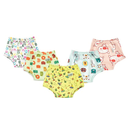 SNUGKINS Snug Potty Training Pull-up Pants for Babies/Toddlers/Kids | 100% Pure Cotton | Washable & Reusable | (Size 3, Fits 3-4 Years) | Pack of 15 - Assorted Prints