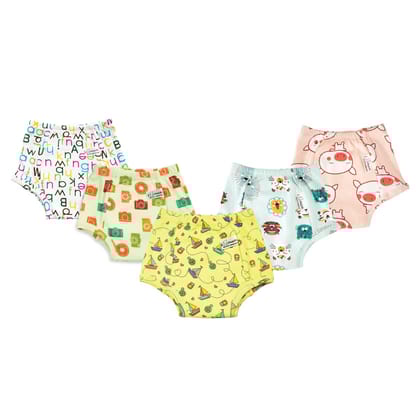 SNUGKINS Snug Potty Training Pull-up Pants for Babies/Toddlers/Kids | 100% Pure Cotton | Washable & Reusable | (Size 1, Fits 1-2 Years) | Pack of 15 - Assorted Prints