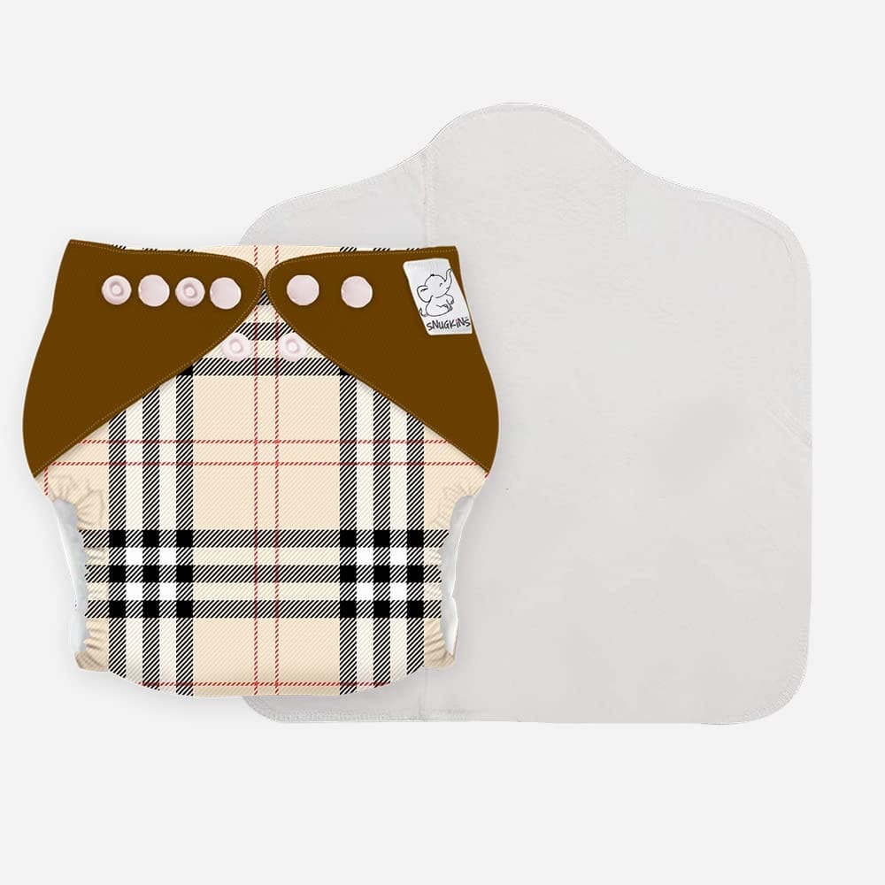 Snugkins -New Age Reusable, Waterproof & Washable Cloth Diapers for Babies (0-2 years).Contains 1 Diaper, 1 Wet-Free Organic Cotton Pad. Fits 5kg - 14kg babies - CLASSYKISS