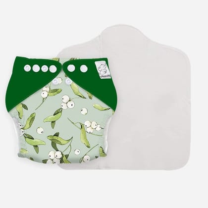 Snugkins -New Age Reusable, Waterproof & Washable Cloth Diapers for Babies (0-2 years).Contains 1 Diaper, 1 Wet-Free Organic Cotton Pad. Fits 5kg - 14kg babies - CHERRYBERRIES