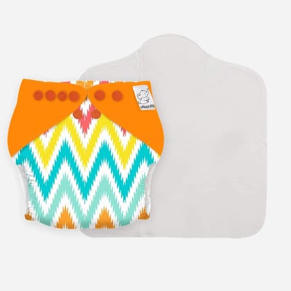 Snugkins -New Age Reusable, Waterproof & Washable Cloth Diapers for Babies (0-2 years).Contains 1 Diaper, 1 Wet-Free Organic Cotton Pad. Fits 5kg - 14kg babies - MACAROONSIKAT