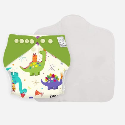 Snugkins -New Age Reusable, Waterproof & Washable Cloth Diapers for Babies (0-2 years).Contains 1 Diaper, 1 Wet-Free Organic Cotton Pad. Fits 5kg - 14kg babies - HAPPYBIRTHDAY