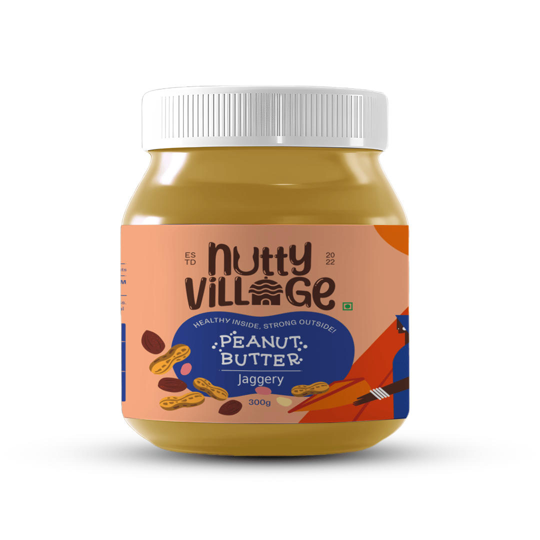 Nutty Village Sweetened with Jaggery Peanut Butter (100% Natural)300 g (pack of 1)