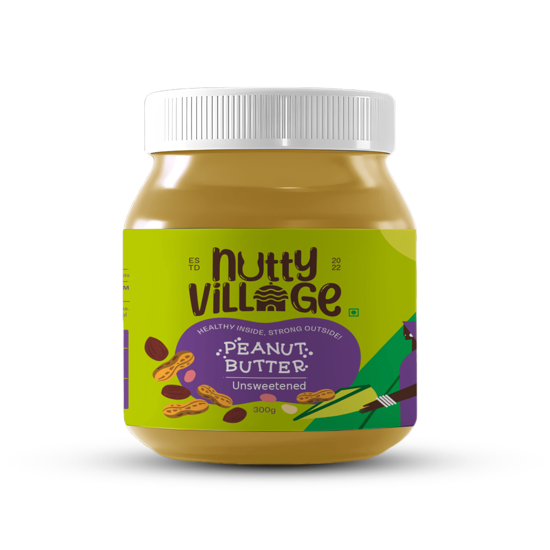 Nutty Village Unsweetened Peanut Butter (100% Natural) 300 g (pack of 1)