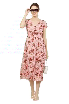 WOMEN_PINK FLOWER_FROCK