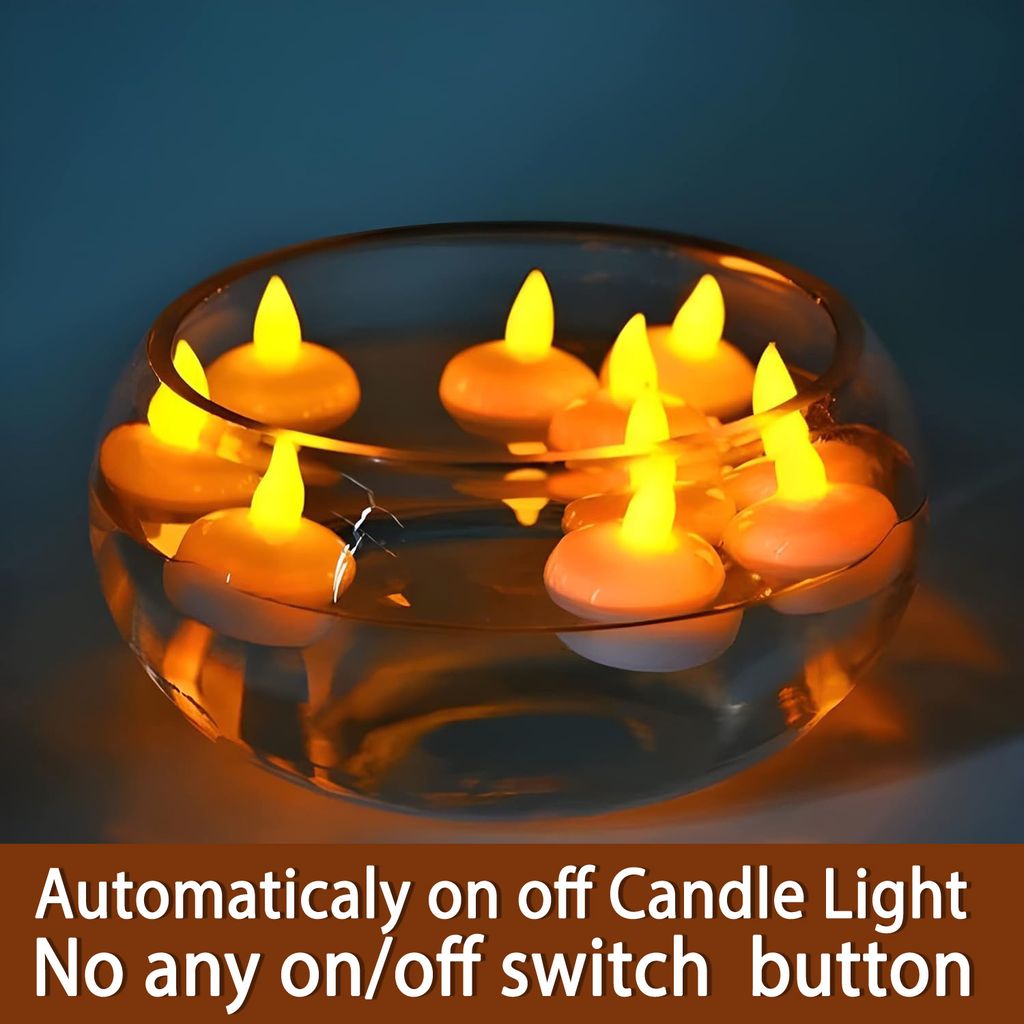 ZURU BUNCH Floating LED Small Candles Water Floating Light Diya LED Light Candle, Bathtub Wedding Decorative Floating Tealight Candles Battery Operated Warm White (Pack of 12)