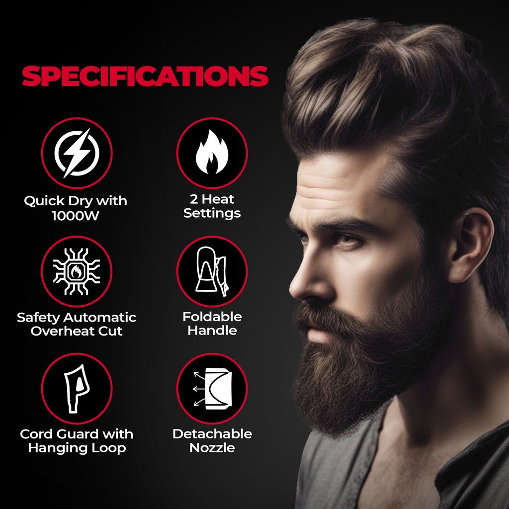 Beardo Style Cannon Ultracompact Hair Dryer