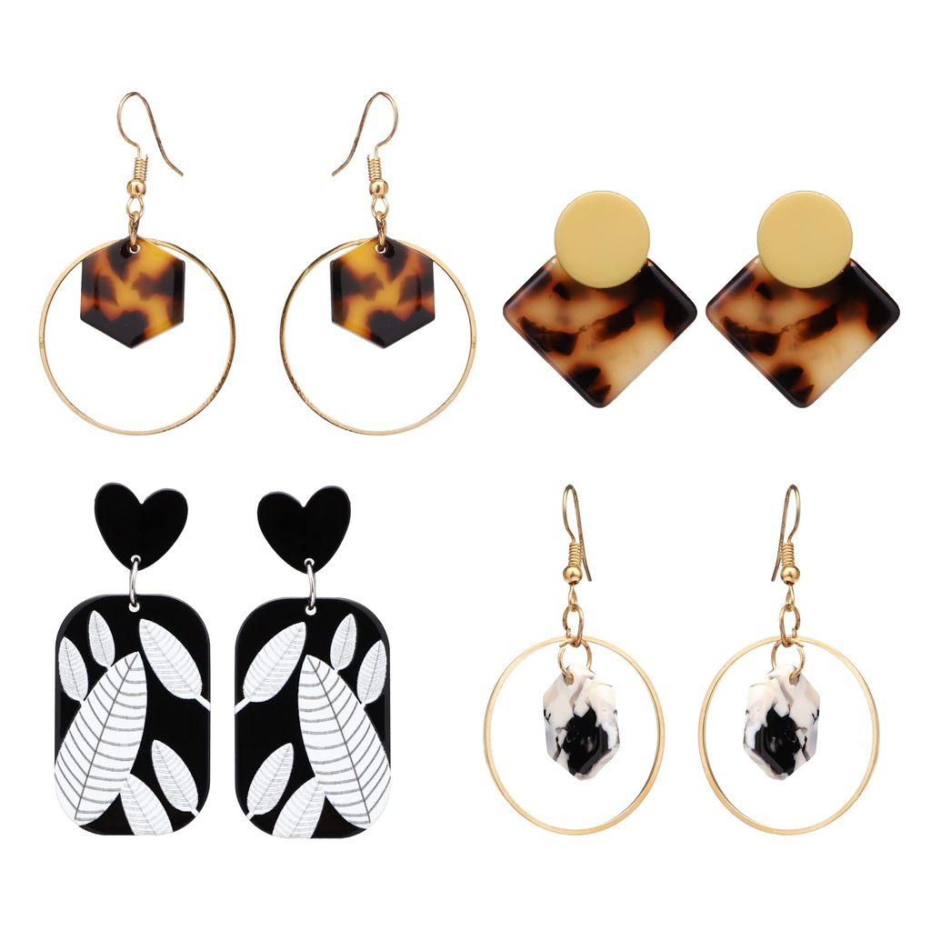 EKAM EK Acrylic and metal earrings combo in different design, very light weight, mulitcolor, for girls and women