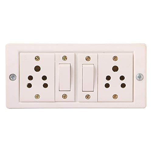 INDRICO Power Strip Extension Multi Outlet Board Fitted with 2 Anchor Sockets(5 Amp),2 Anchor Switch and 4 Metre Wire with 5 Amp Plug