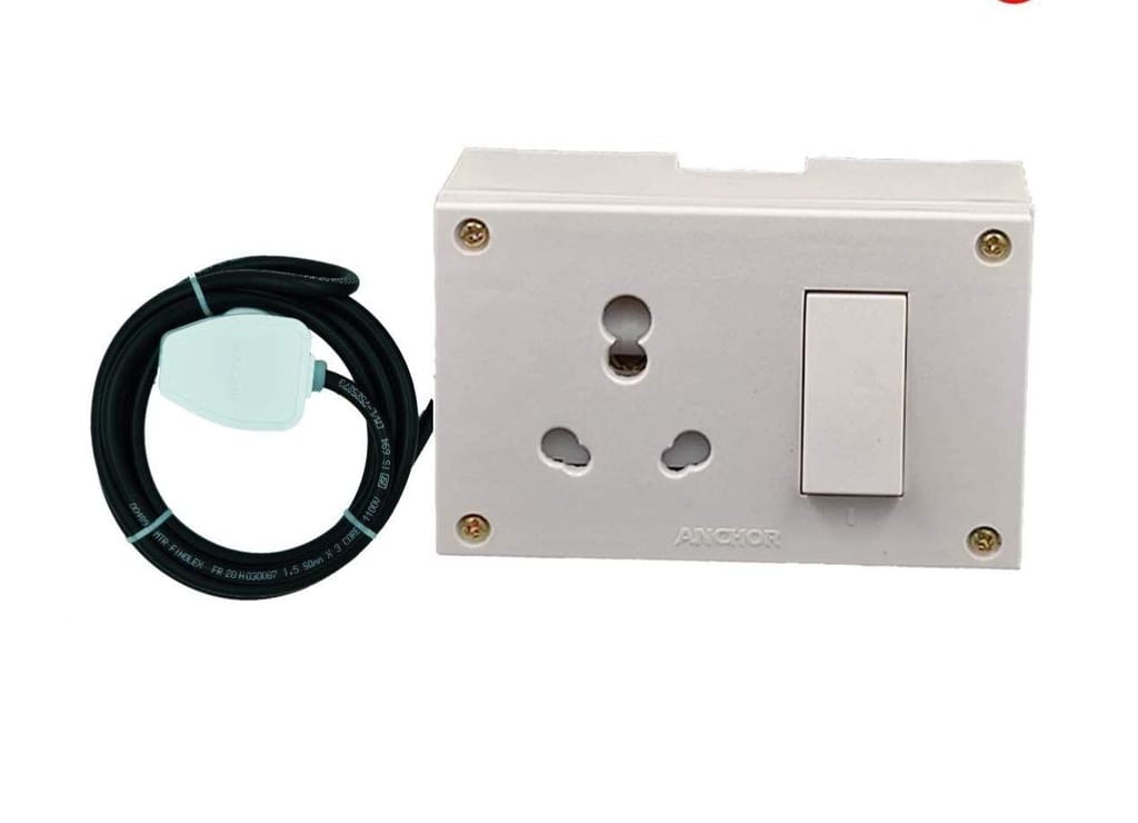 INDRICO? 20A Power 3 Pin Extension Board with 3 Meter Heavy Duty Wire for Microwave, Induction Cooker, Fridge, Washing Machine, 1 Ton A.C Rating 2000W (White)