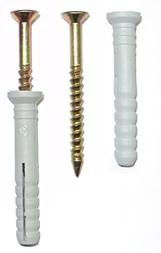 UniqueHw Nylon Plugs, 6x40 Screws - Pack of 40 Pieces