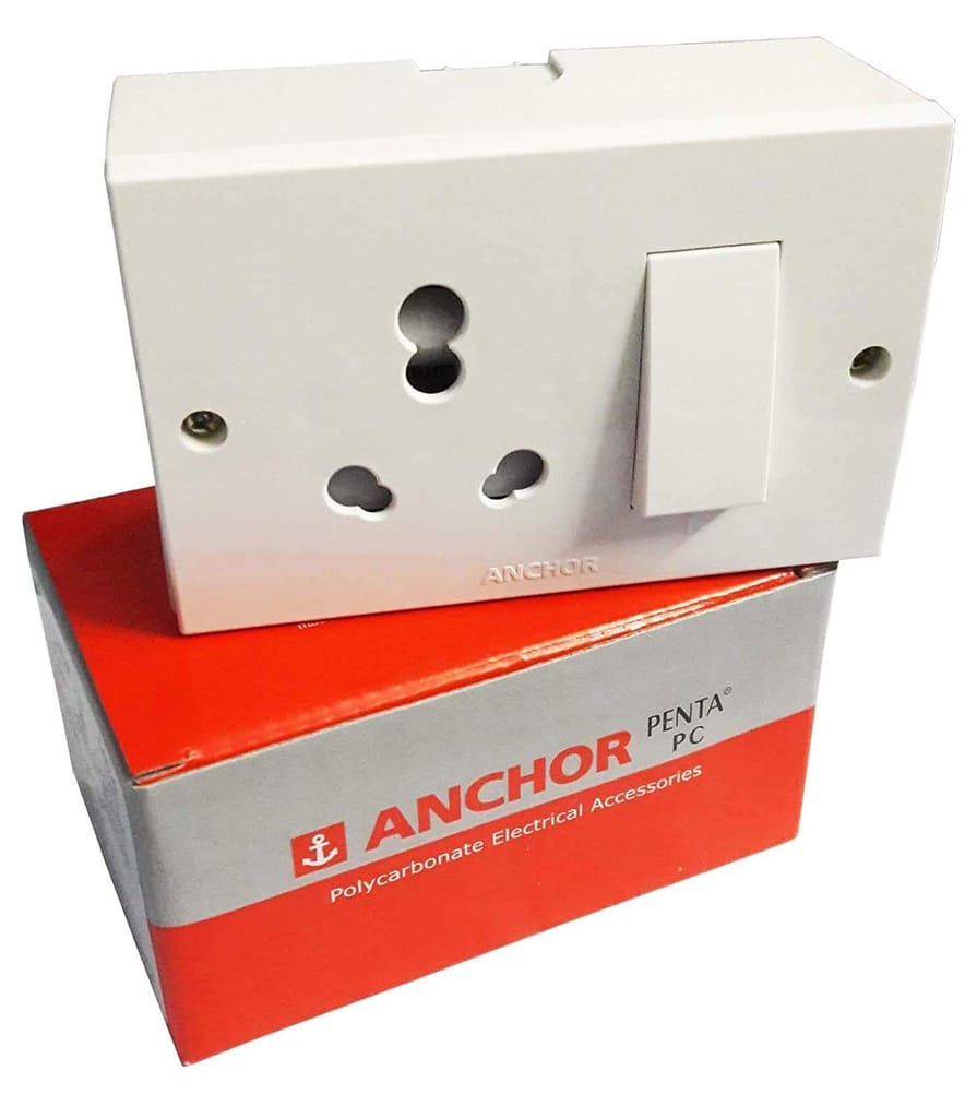 Tia 16 A Sockets Power Extension Cloth Cord, Anchor Socket and Plug, 5 m