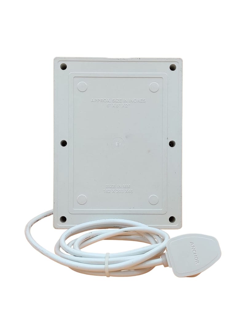 INDRICO 5 Way Extension Board with Individual Switch (Max. Rating 2000W) PVC White Pack of 1