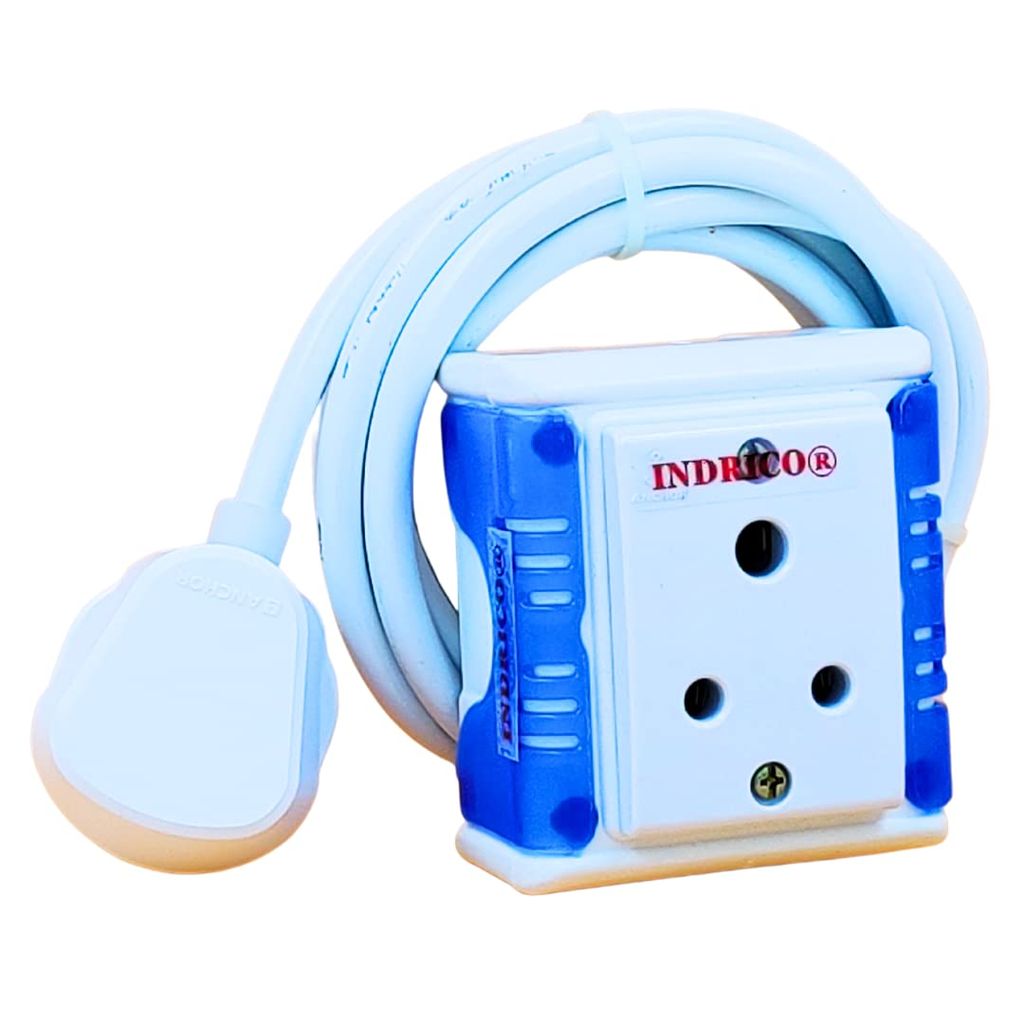 INDRICO PVC 1200W 1 Way Extension Board with Sockets and Long Wire (Pack of 1, White)