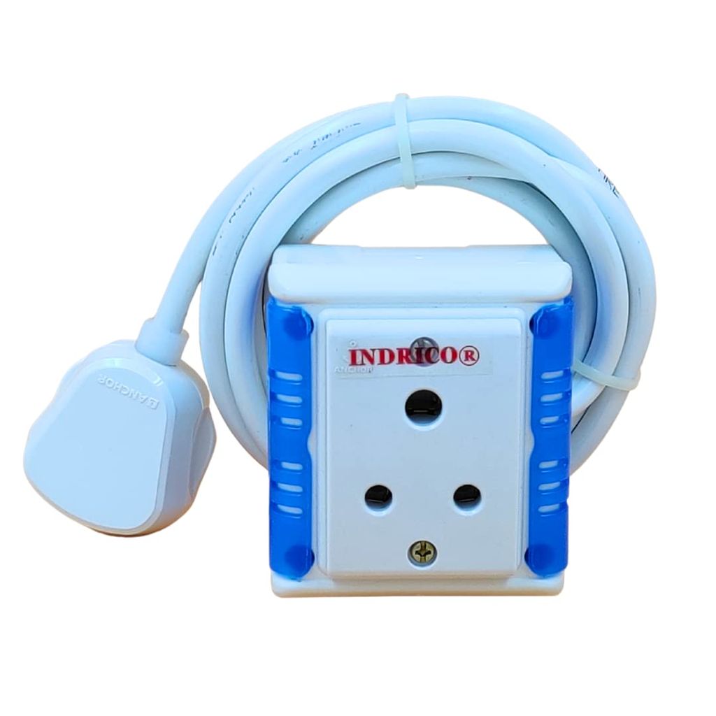 INDRICO PVC 1200W 1 Way Extension Board with Sockets and Long Wire (Pack of 1, White)