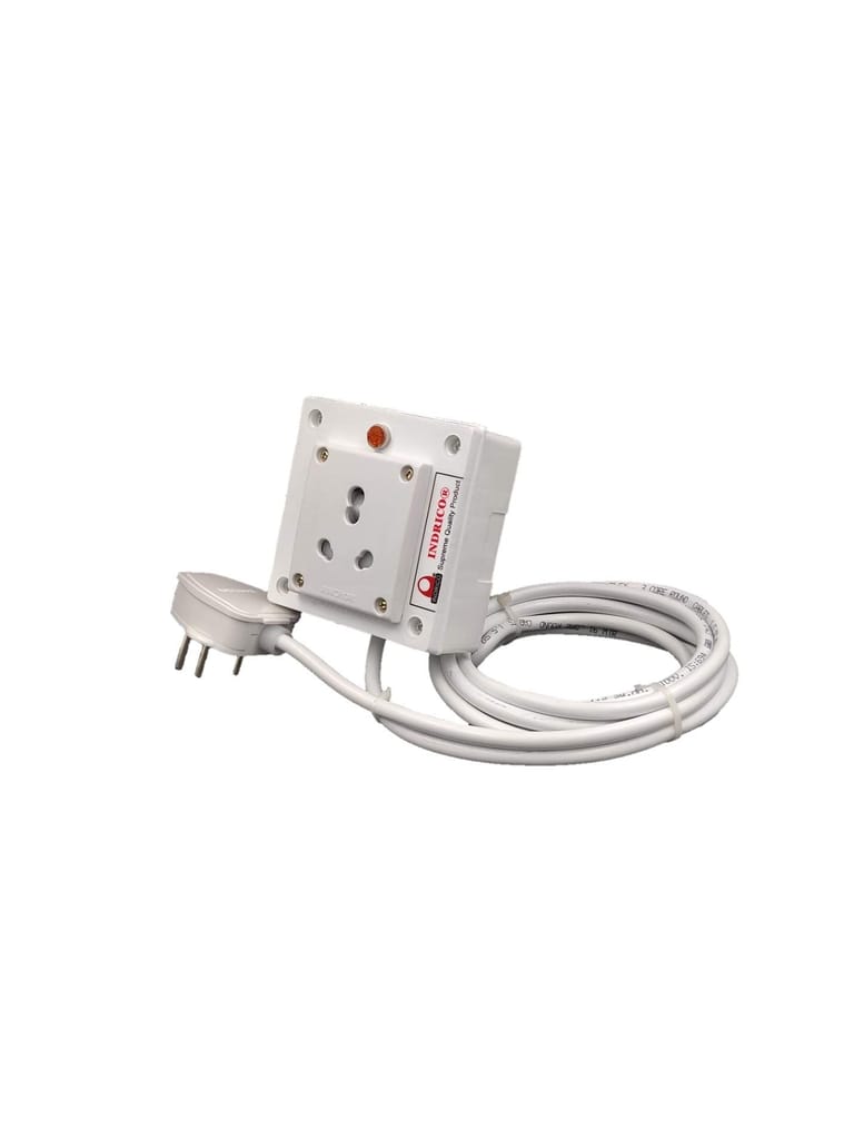 INDRICO? 15 Amps Extension Board with Power Indicator Wired White (Pack of 1)