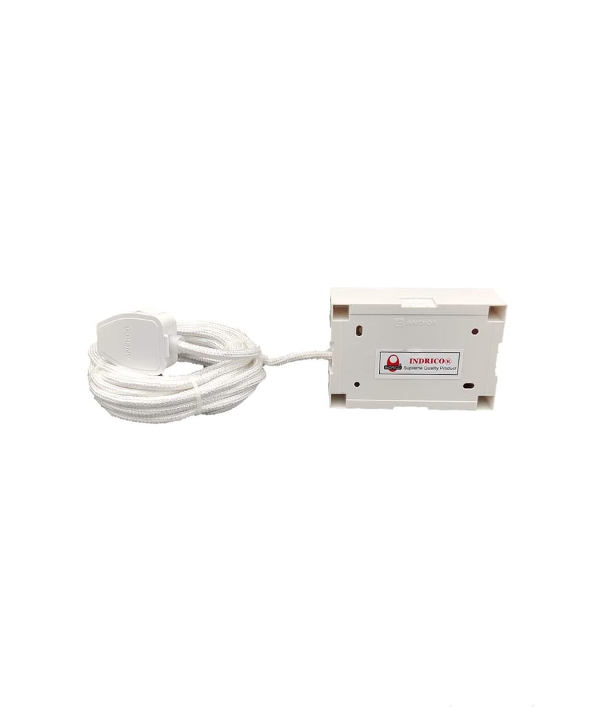 INDRICO? 16a Extension Boards with Switch Polycarbonate, Indicator & Fuse with Cloth Cable White (Pack of 1)