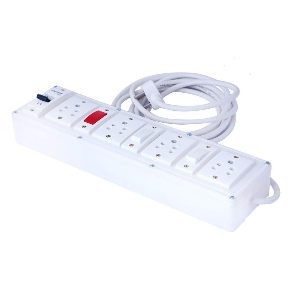 INDRICO Extension Multi Outlet Board 2 Anchor Switches and 4 Anchor Socket,1 Indicator and 1 MCB