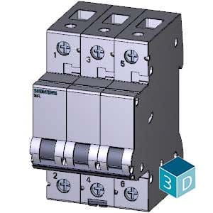 Siemens 5SL73028RC - 2A 3P 15kA 240/415V AC 50?60Hz WITH D CURVE BETAGARD MINIATURE CKT BREAKER