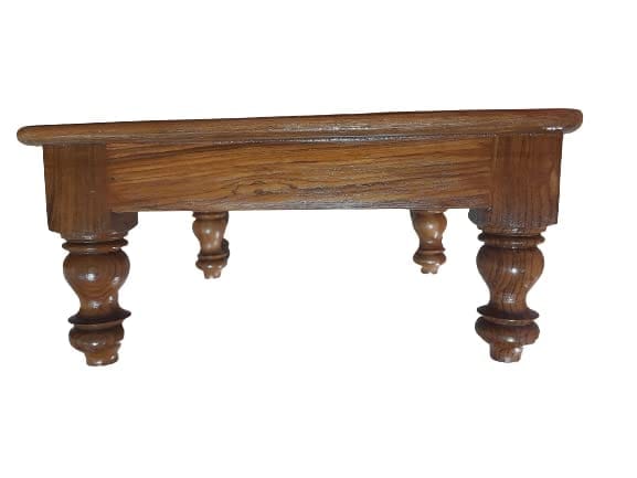 Gajanan Furniture Teak Wood Pooja Chowki(12x12x6) (Small)