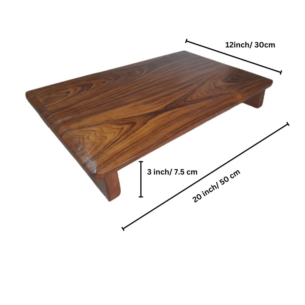 Gajanan Furniture Teak Wood Pooja Asana/Patla/Chowki/bajot for Sitting