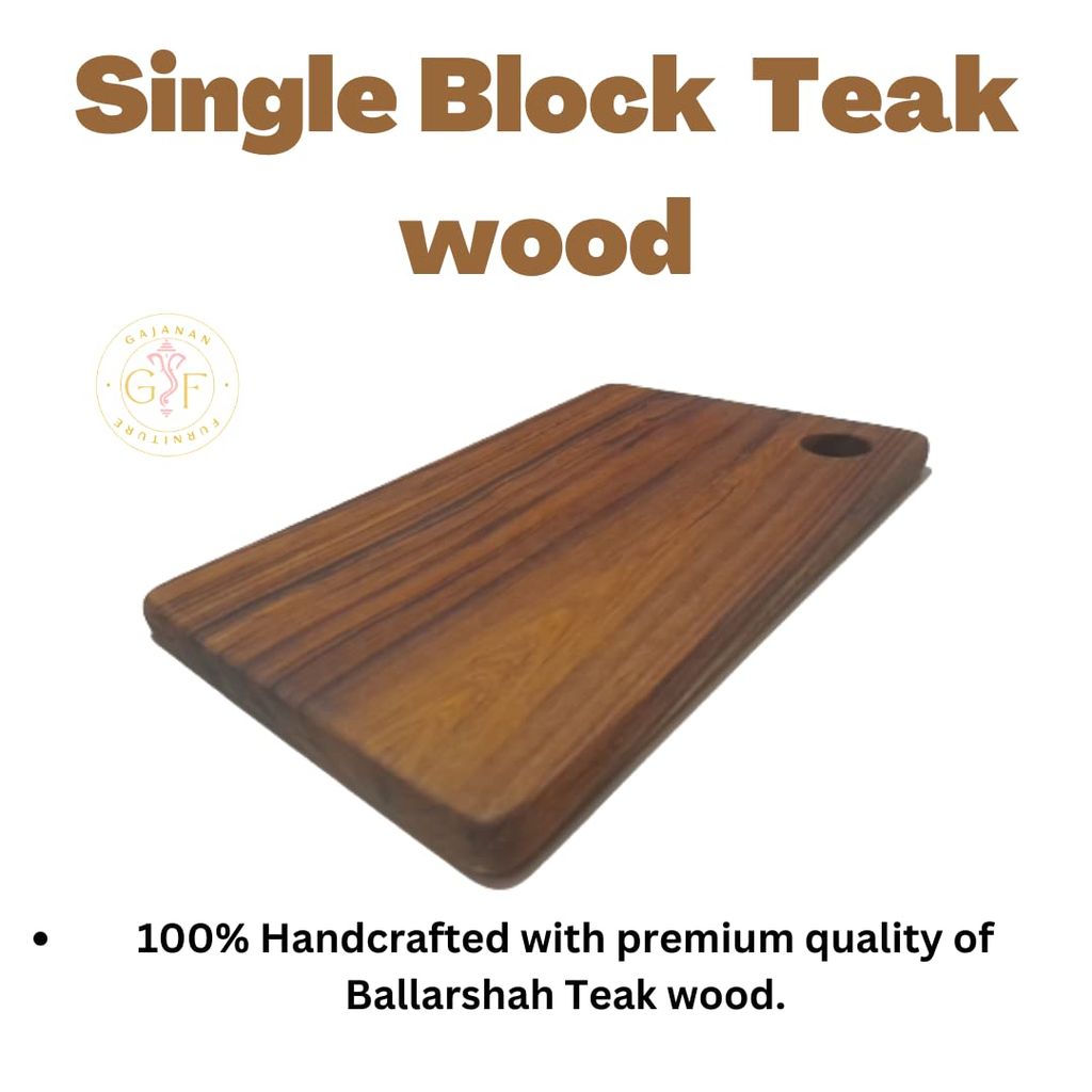 Gajanan Furniture Solid Single Piece Teak Wood Chopping Board