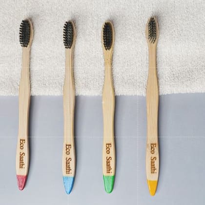 Charcoal Bamboo Toothbrush - Pack of 4