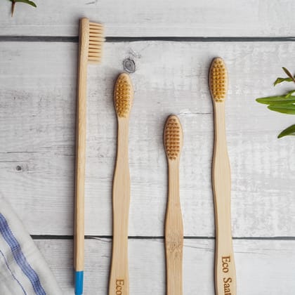 Natural Bamboo Toothbrush - Pack of 4