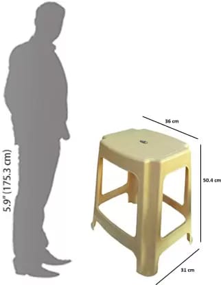 Nilkamal Stool (Beige, Pre-assembled)