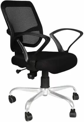 VIZOLT Mesh Office Adjustable Arm Chair  (Black, DIY(Do-It-Yourself))