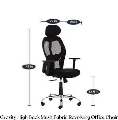 Back Gaming & Computer Revolving Chair Mesh Office Adjustable Arm Chair (Black)