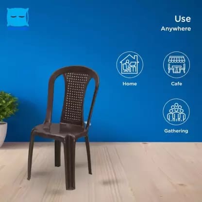 HOMIBOSS Plastic Dining Chair  (Set of 4, Finish Color - BROWN)