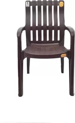 Anmol Orthopaedic high back chair with Matt & gloss pattern Plastic Living Room Chair (Finish Color - Brown, Pre-assembled)