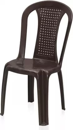 HOMIBOSS Plastic Dining Chair  (Set of 4, Finish Color - BROWN)