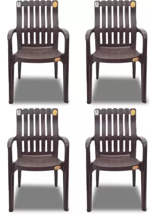 Anmol Orthopaedic high back chair with Matt & gloss pattern Plastic Living Room Chair (Finish Color - Brown, Pre-assembled)