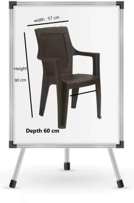 HOMIBOSS Plastic Outdoor Chair (Brown, Set of 2, Pre-assembled)