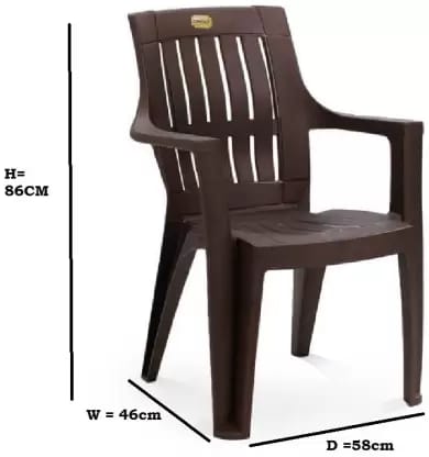 Anmol plastic living room durable high back chair for home office Plastic Living Room Chair  (Finish Color - Brown, Pre-assembled)
