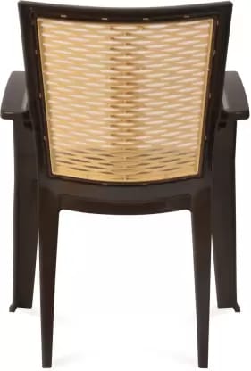 Plastic Cafeteria Chair  (Brown, Set of 2, Pre-assembled)