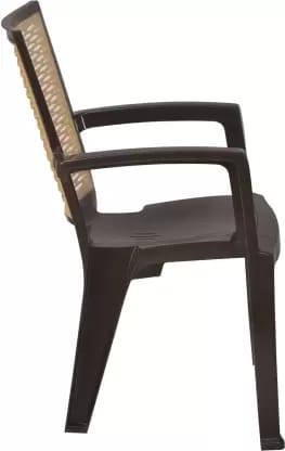 Plastic Cafeteria Chair  (Brown, Set of 2, Pre-assembled)