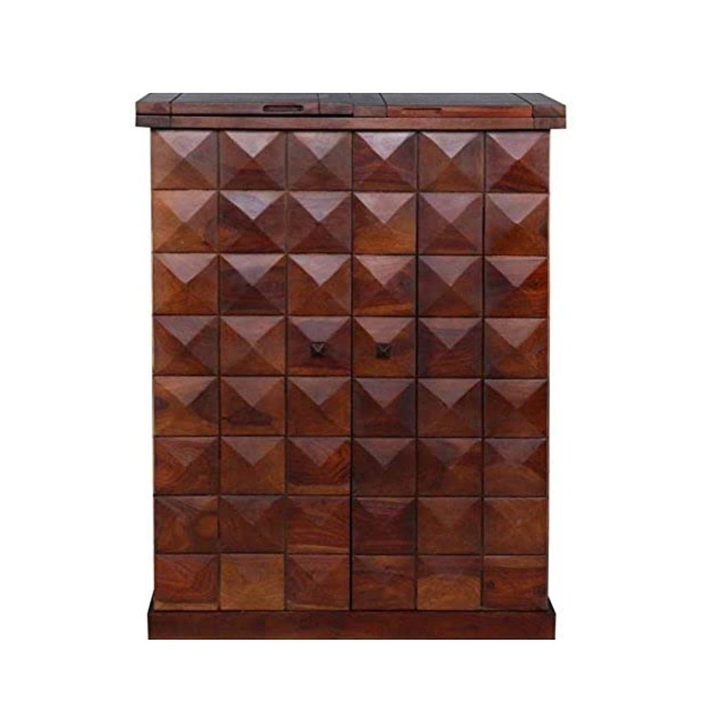 LIFESTYLE FURNITURE DECORATION SHOP BAR CABINET SOLID SHEESHAM WOOD IN PROVINCIAL TEAK FINISH