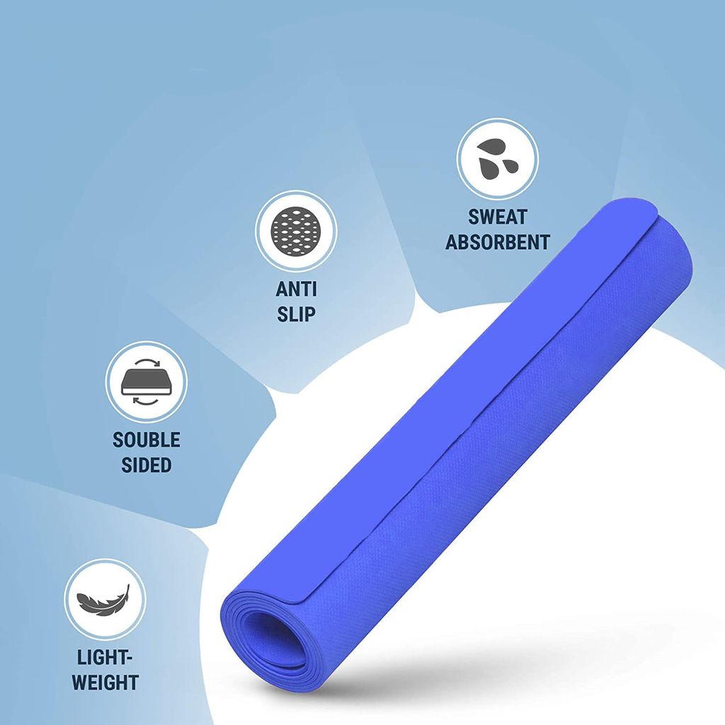 GMEFVR EXERCISE YOGA MAT ULTRA THIN 1.5/2MM VERY LIGHT WEIGHT MULTI RANDOM COLOR FOR MEN WOMEN KIDS ( pack of 1)