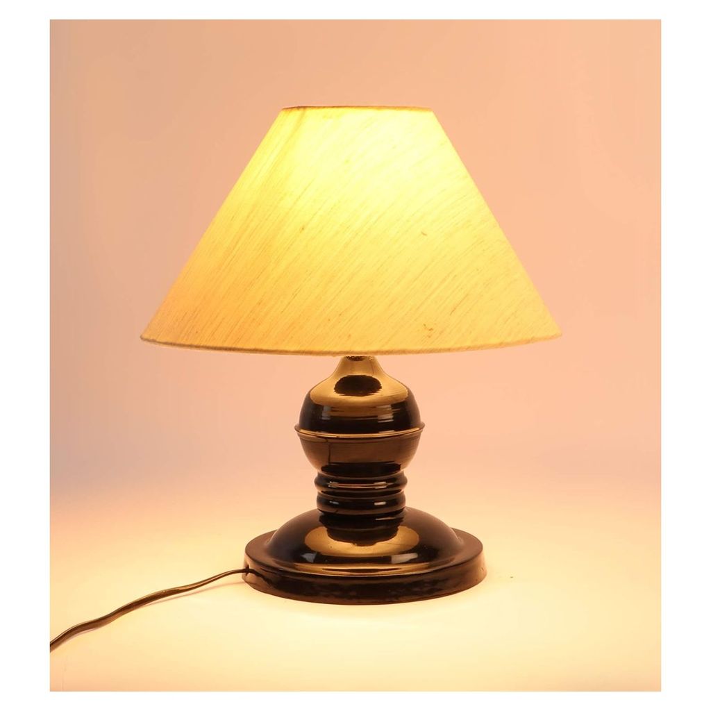 TUCASA TABLE LAMP WITH CONICAL SHADE ( Khadi)
